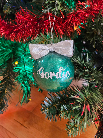 Personalised Christmas Ornament - Handmade Bauble - Katico