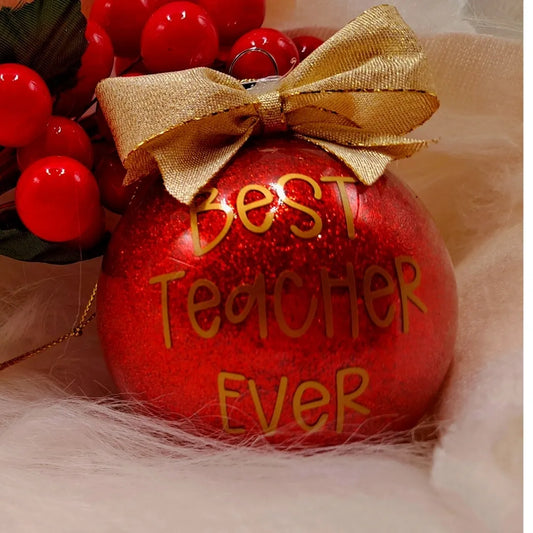 Best Teacher Christmas Gift Bauble - Katico