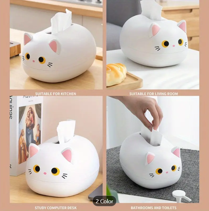 Cat Tissue Napkin Holder with Toothpick Caddy - Katico