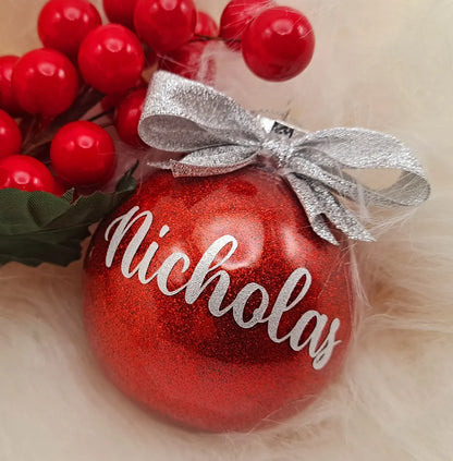 Personalised Christmas Ornament - Handmade Bauble - Katico