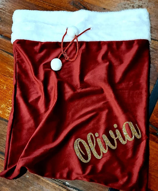 Red Personalised Christmas Sack - Katico