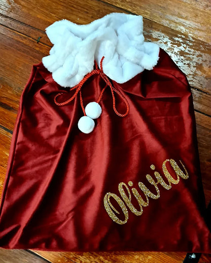 Red Personalised Christmas Sack - Katico